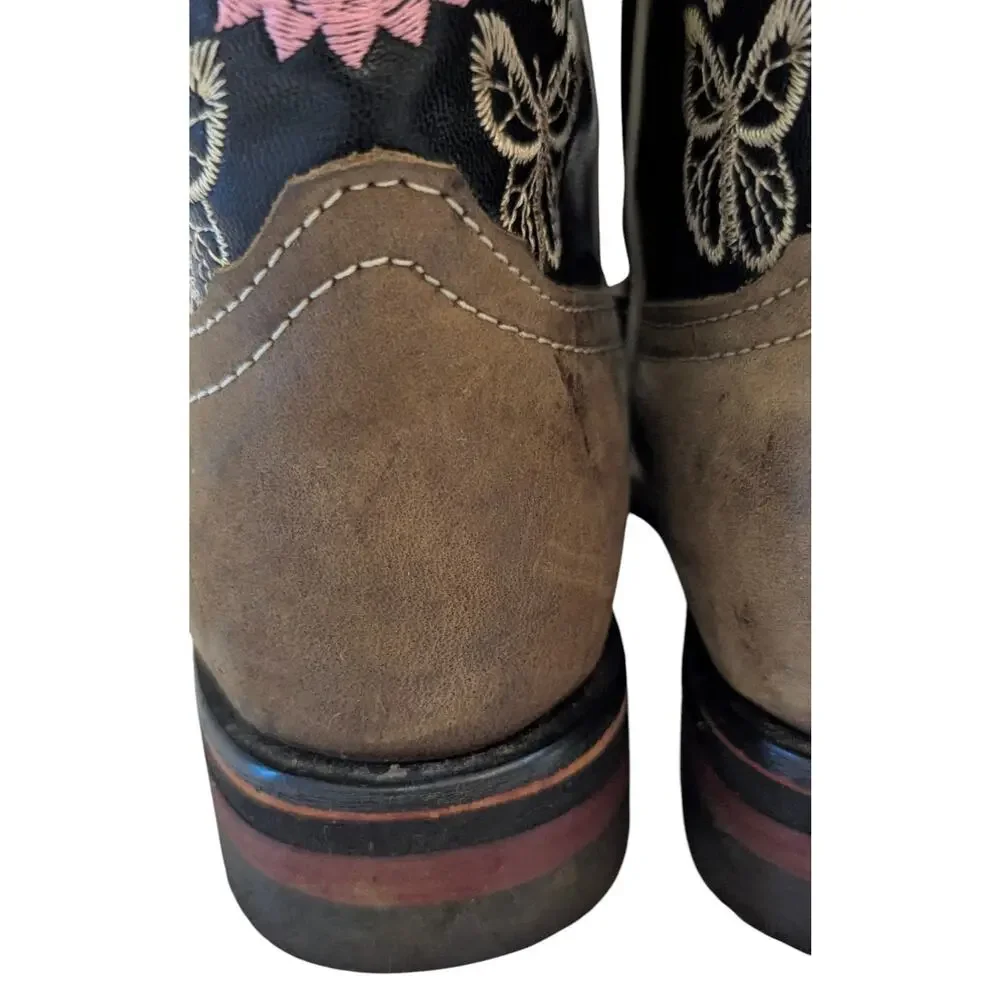 Girls Maury Cheyenne Western Cowboy Boots Size 20 MX US 13 Kids Pink Flower